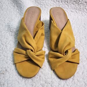 Madewell The Sari Crisscross leather Sandal mustard womens size 6.5